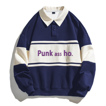 Tokyocanvas Punk Ass Ho Polo Embroidered Sweatshirt