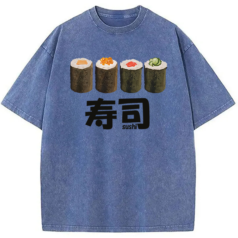 Tokyocanvas Kawaii Sushi Roll Washed T-Shirt