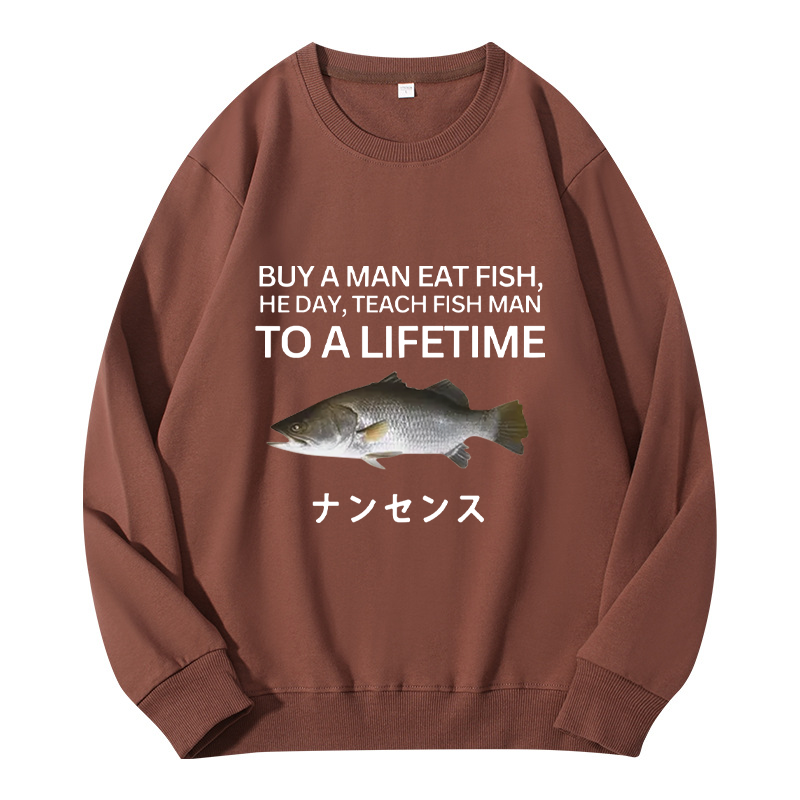 Tokyocanvas Buy a Man Eat Fish Classic Sweatshirt