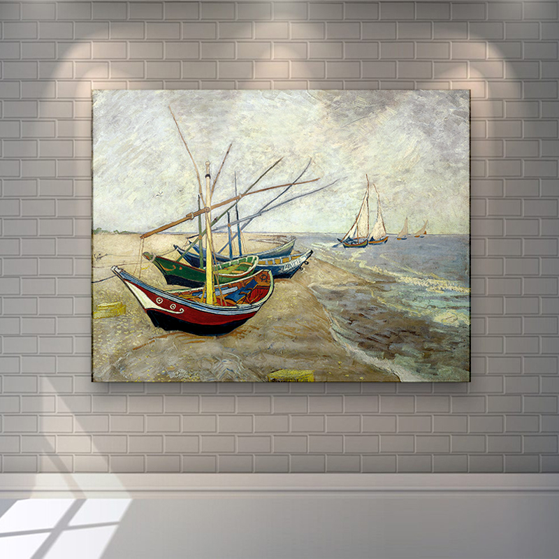 Tokyocanvas Fishing Boats on St Mary's Beach Print