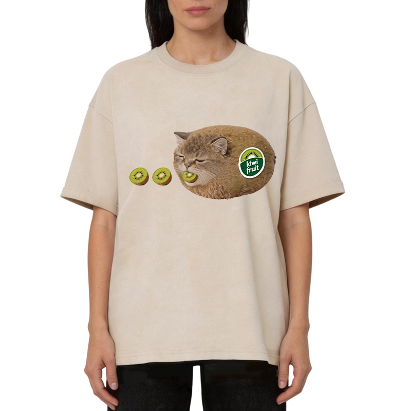 Tokyocanvas The Cat That Vomits Kiwis Washed T-Shirt