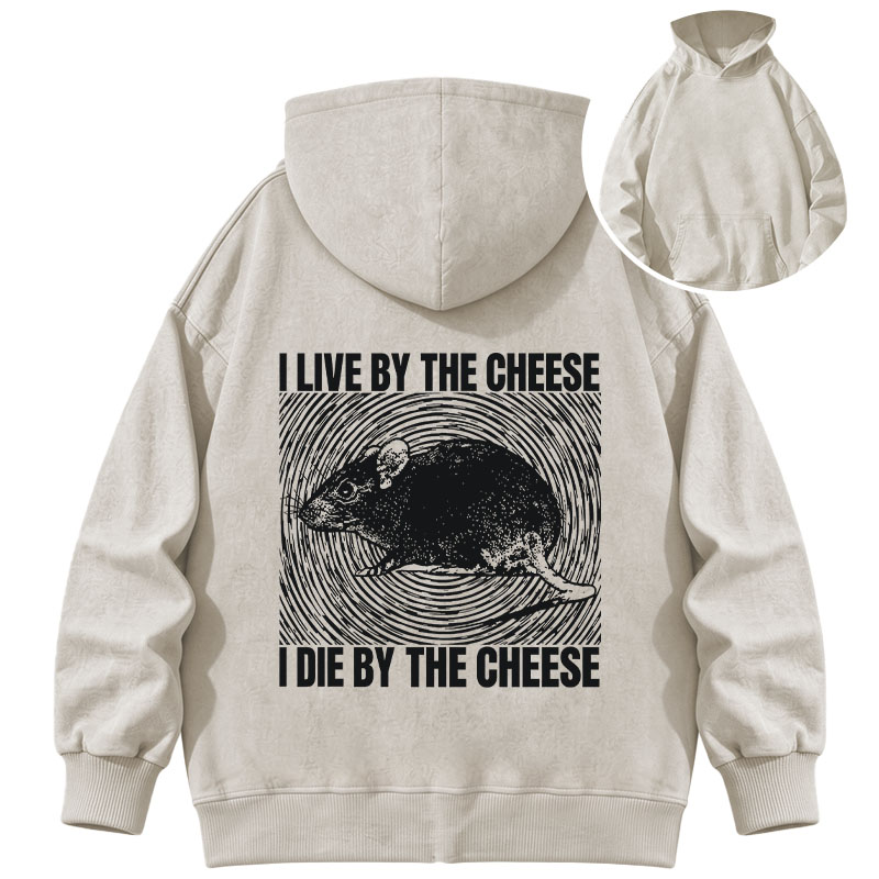 Tokyocanvas I Live By The Cheese Rat Washed Hoodie