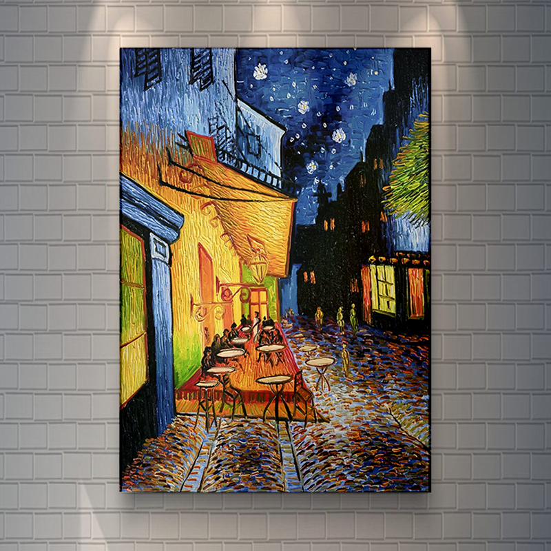 Tokyocanvas Cafe Terrace at Night Print