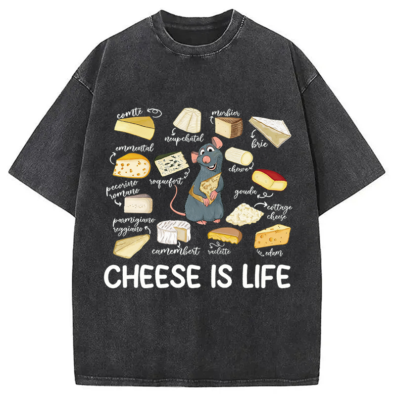 Tokyocanvas Cheese Is Life Washed T-Shirt