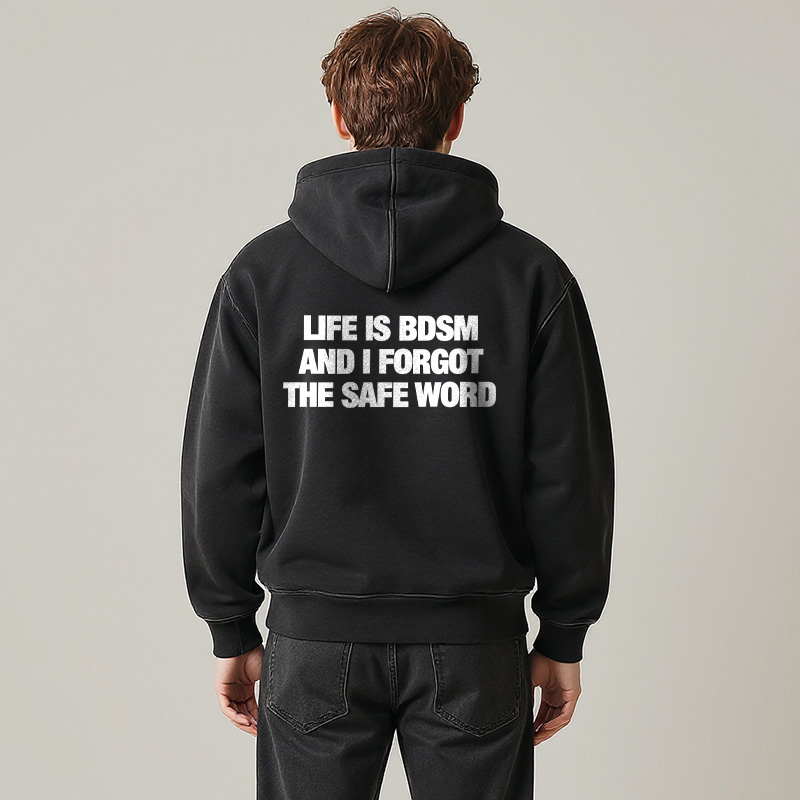 Tokyocanvas Life Is BDSM Washed Zip Hoodie