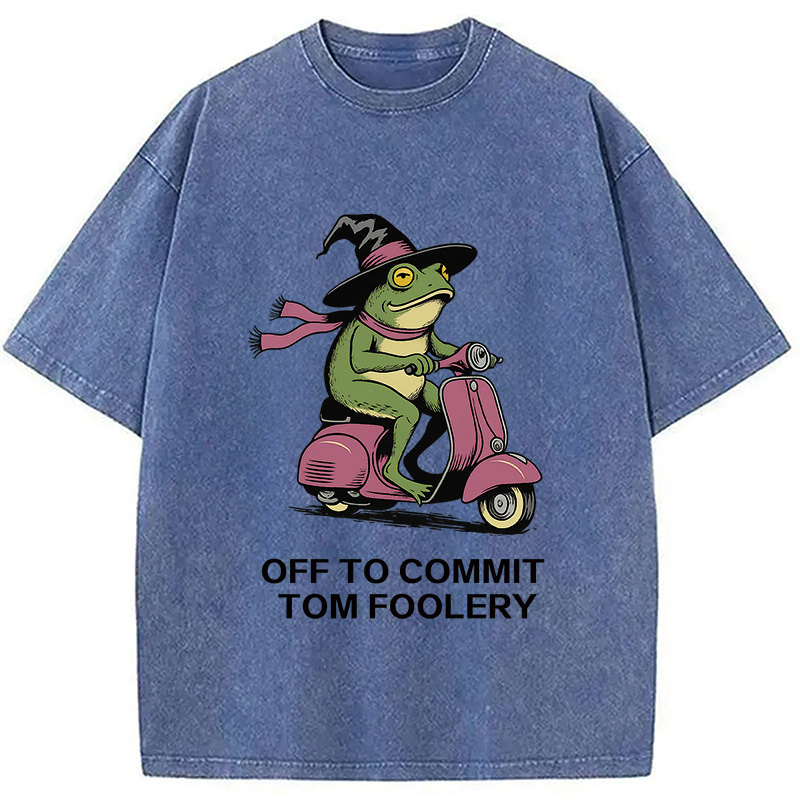 Tokyocanvas Off to Commit Tom Foolery Frog Washed T-Shirt