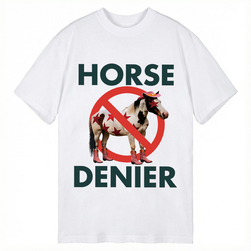 Tokyocanvas Funny Star-Spangled Cowboy Horse Denier Classic T-Shirt