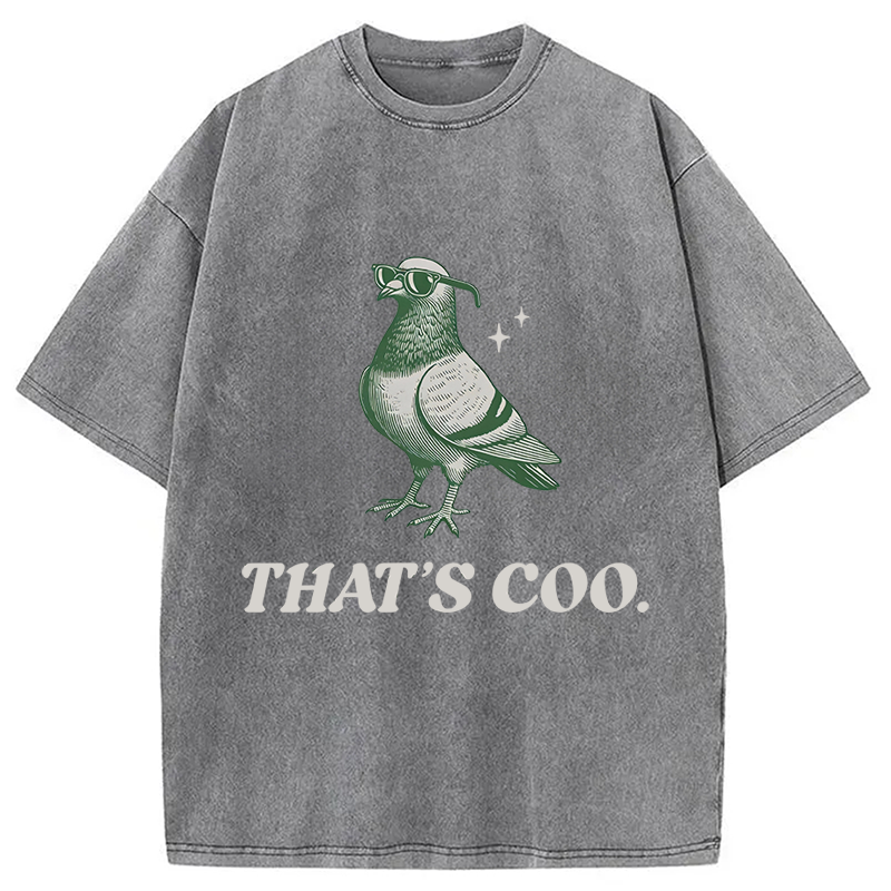 Tokyocanvas Retro Funny Pigeon Puns 90s Washed T-Shirt
