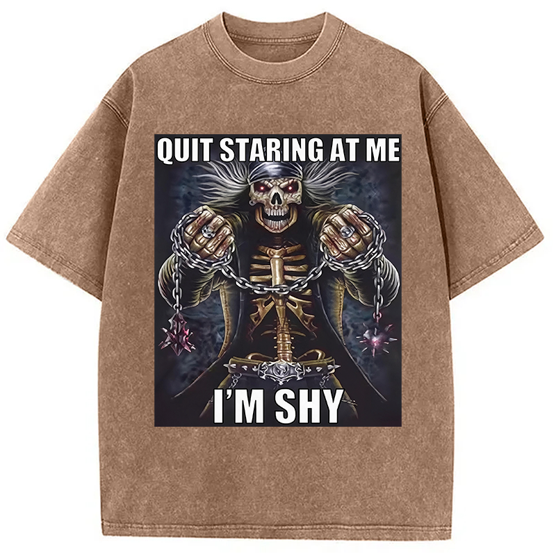Tokyocanvas	 Quit Staring At Me Im Shy DTG Printing Washed T-Shirt