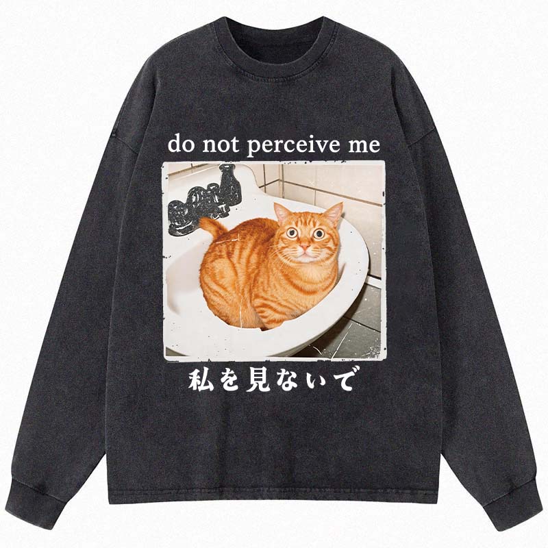 Tokyocanvas Do Not Perceive Me Long Sleeve Washed T-Shirt