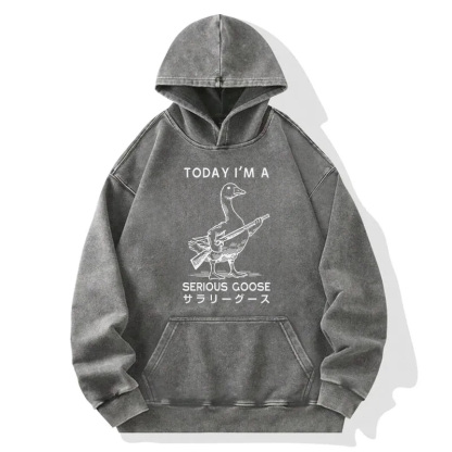 Tokyocanvas Serious Stupid Goose Washed Hoodie