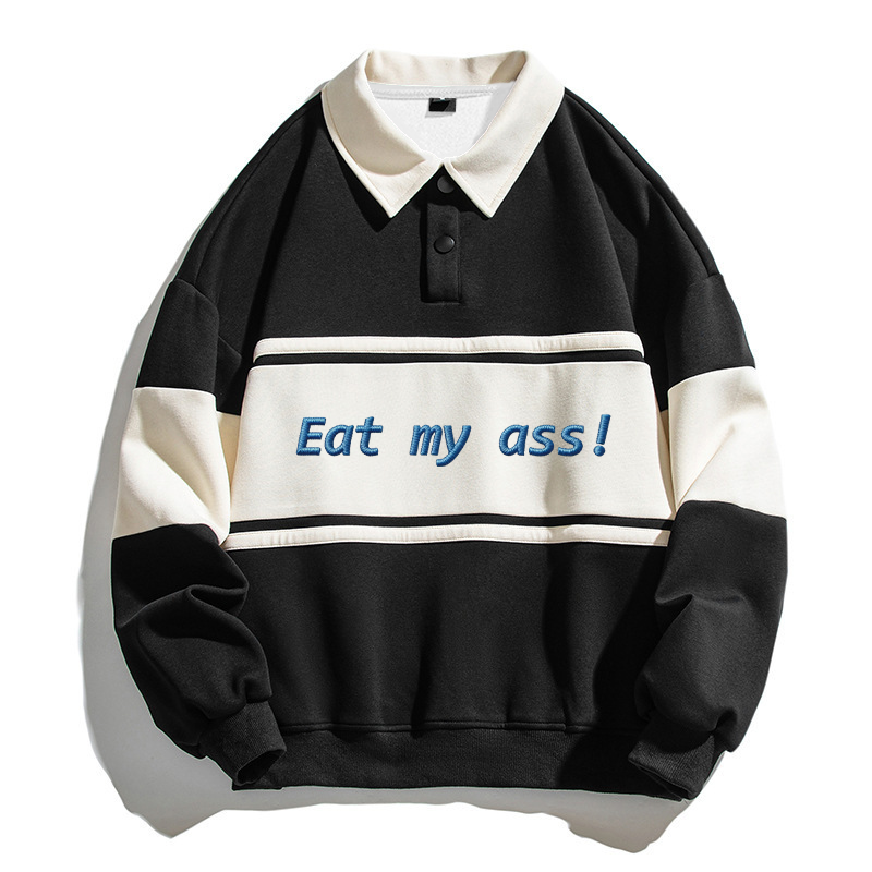 Tokyocanvas Eat My Ass Polo Embroidered Sweatshirt