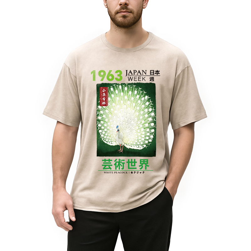Tokyocanvas White Peacock Washed T-Shirt