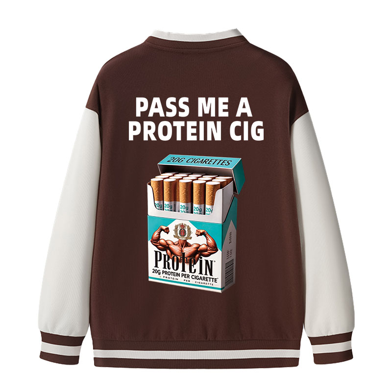 Tokyocanvas Pass Me A Protein Varsity Jacket
