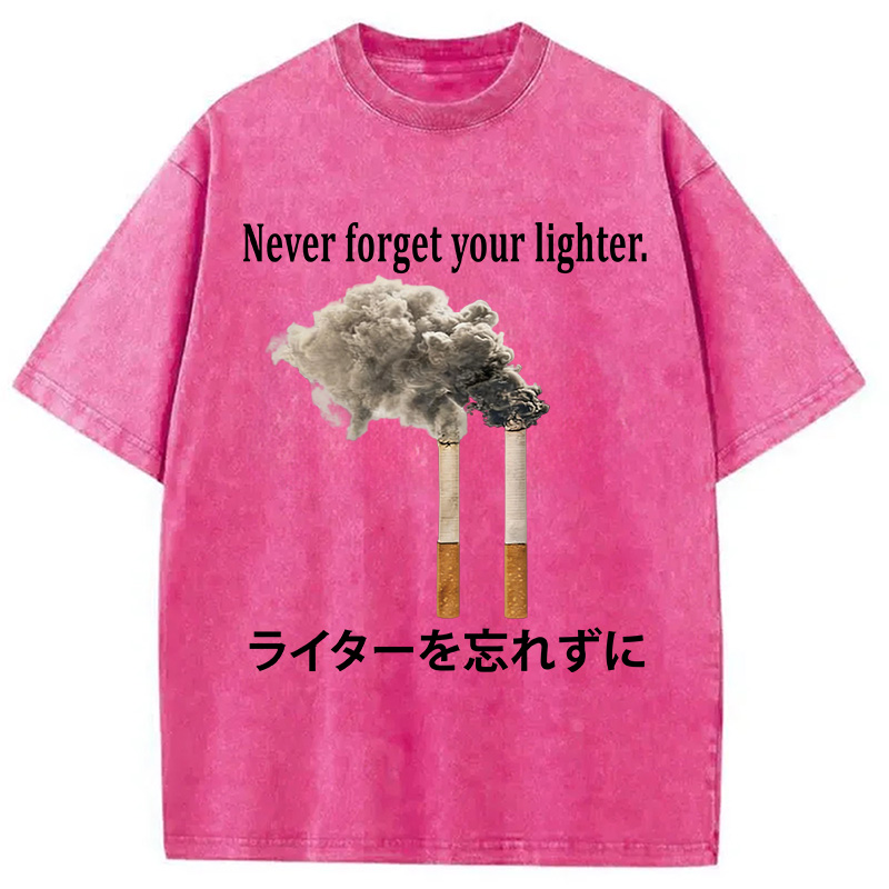Tokyocanvas Never Forget Your Lighter Washed T-Shirt
