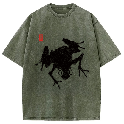 Tokyocanvas A Stippled Frog Washed T-Shirt