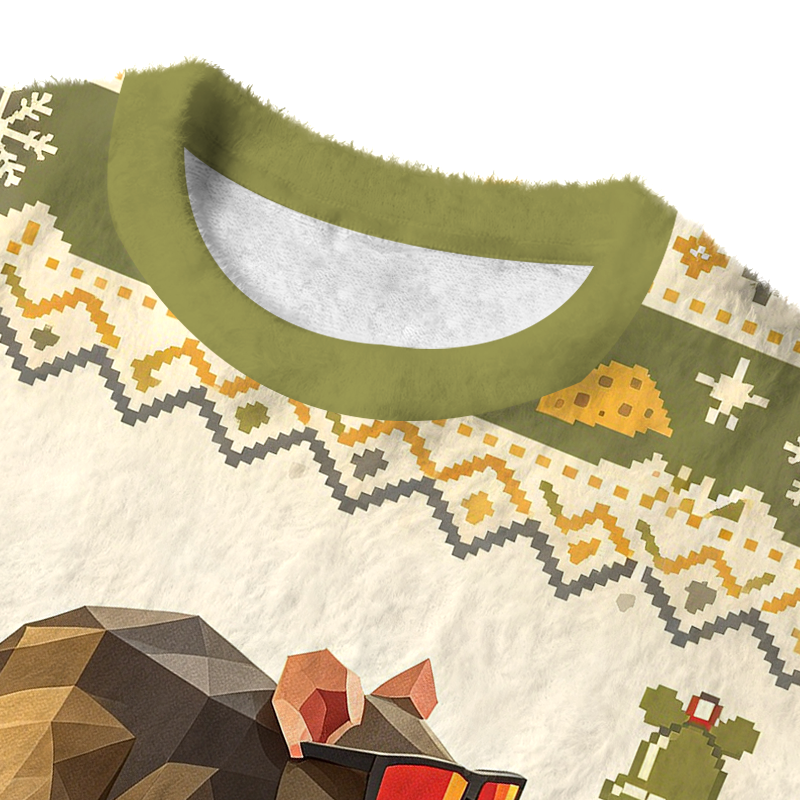 Tokyocanvas Rat Skateboard Cook Fuzzy Christmas Ugly Sweatshirt