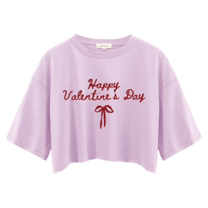 Tokyocanvas Valentine's Bow Crop Top