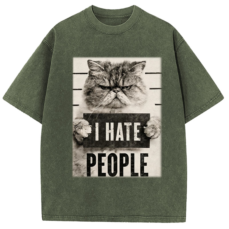 Tokyocanvas I Hate People Washed T-Shirt
