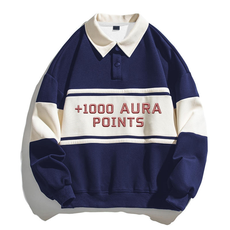Tokyocanvas Plus 1000 Aura points Polo Embroidered Sweatshirt