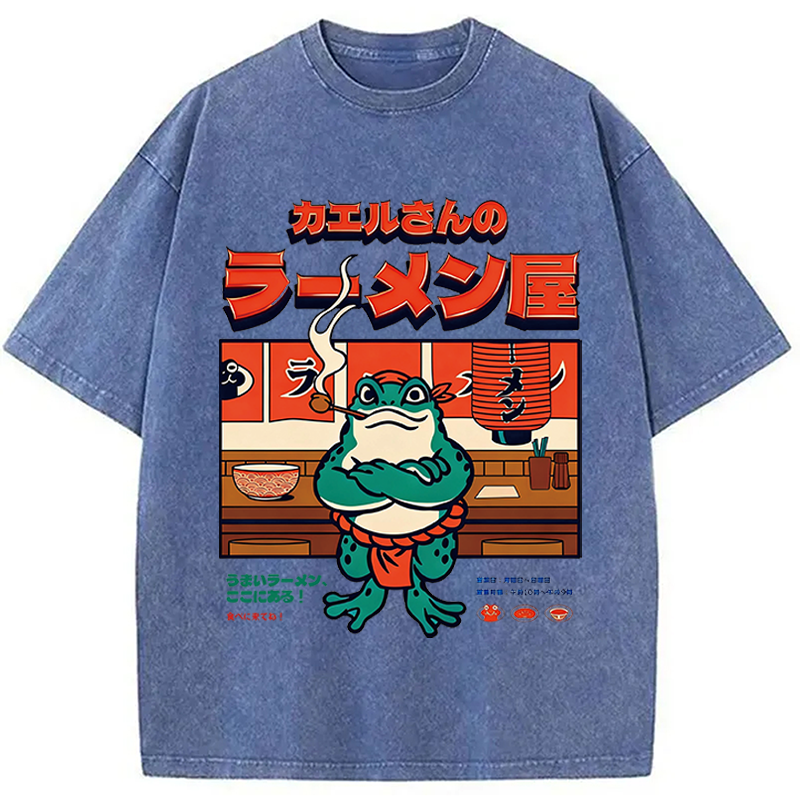 Tokyocanvas Mr. Frog's Ramen Shop Washed T-Shirt