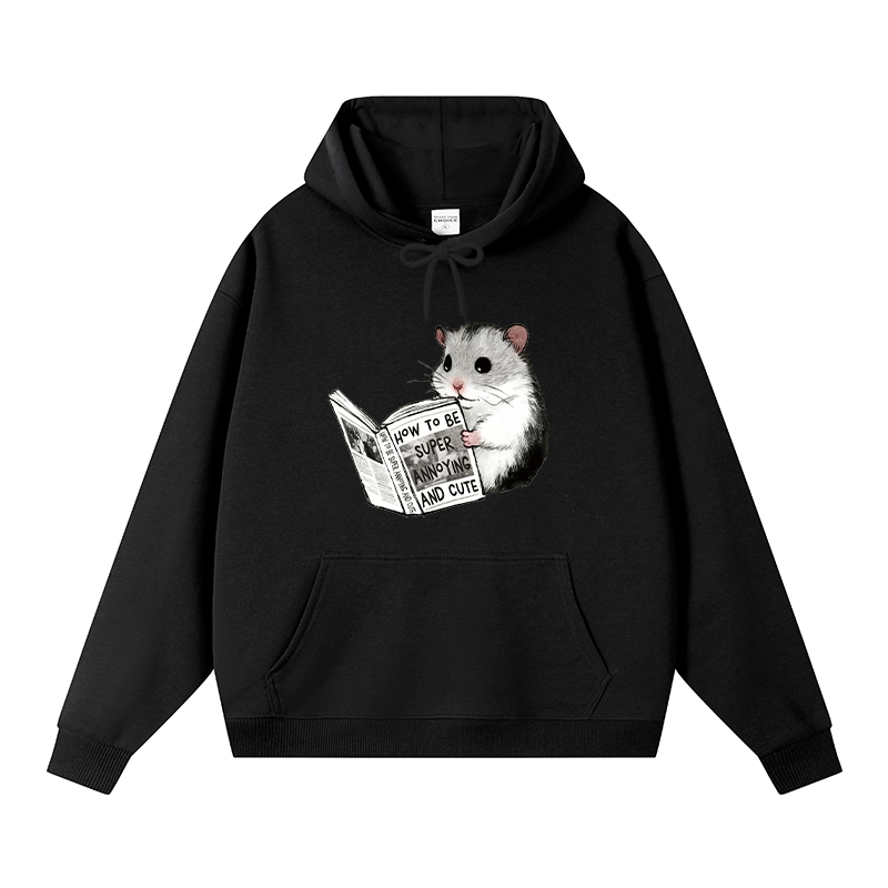 Tokyocanvas Hamster Life Hacks Fleece Lined Hoodie