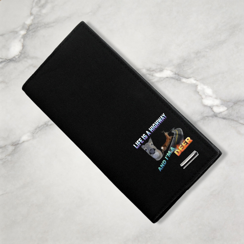 Tokyocanvas Life Is A Highway I Am A Deer Meme Canvas Wallet