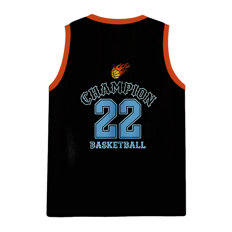 Tokyocanvas Retro Flame Champion Basketball Jersey Tank