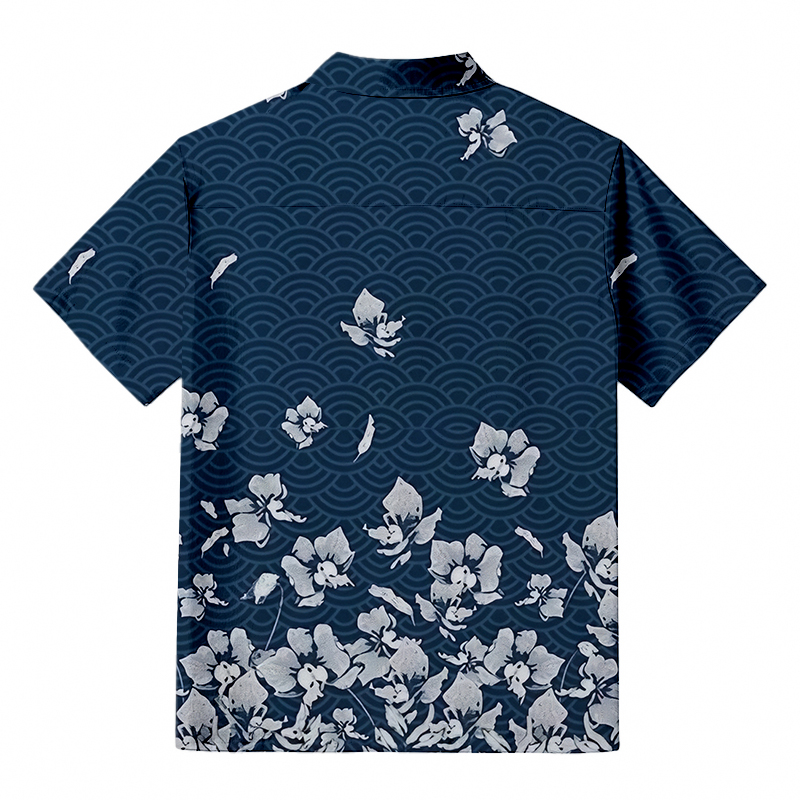 Tokyocanvas Falling Petals Aloha Button-up Shirt
