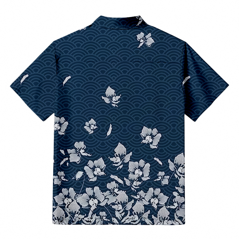 Tokyocanvas Falling Petals Aloha Button-up Shirt