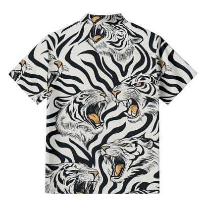 Tokyocanvas Roaring Tiger Aloha Button-up Shirt