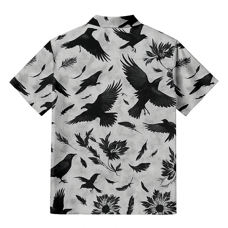 Tokyocanvas Crows Amongst Blossom Button-up Shirt