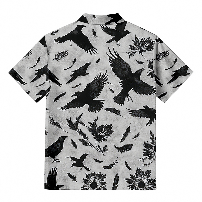 Tokyocanvas Crows Amongst Blossom Button-up Shirt