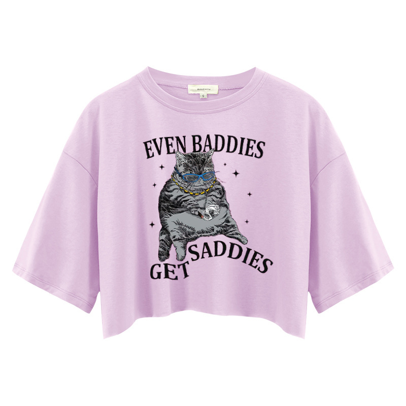 Tokyocanvas Even Baddies Get Saddies Crop Top