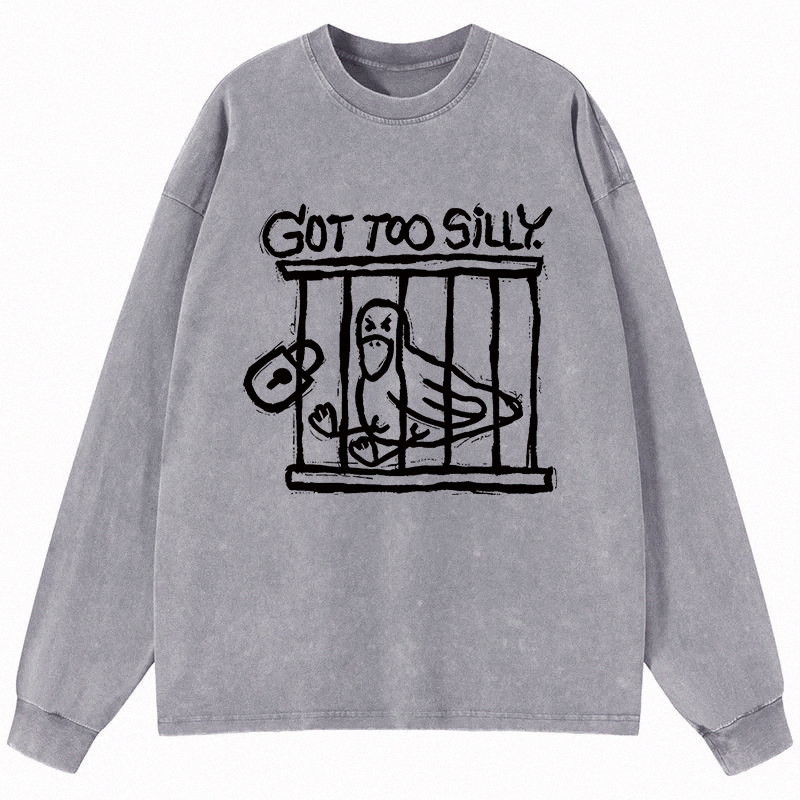 Tokyocanvas Lock Up A Stupid Goose Long Sleeve Washed T-Shirt