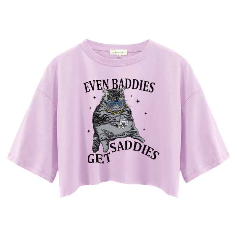 Tokyocanvas Even Baddies Get Saddies Crop Top
