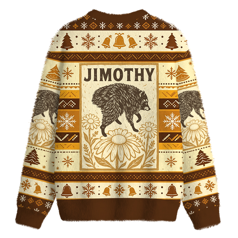Tokyocanvas Jimothy Fuzzy Christmas Ugly Sweatshirt