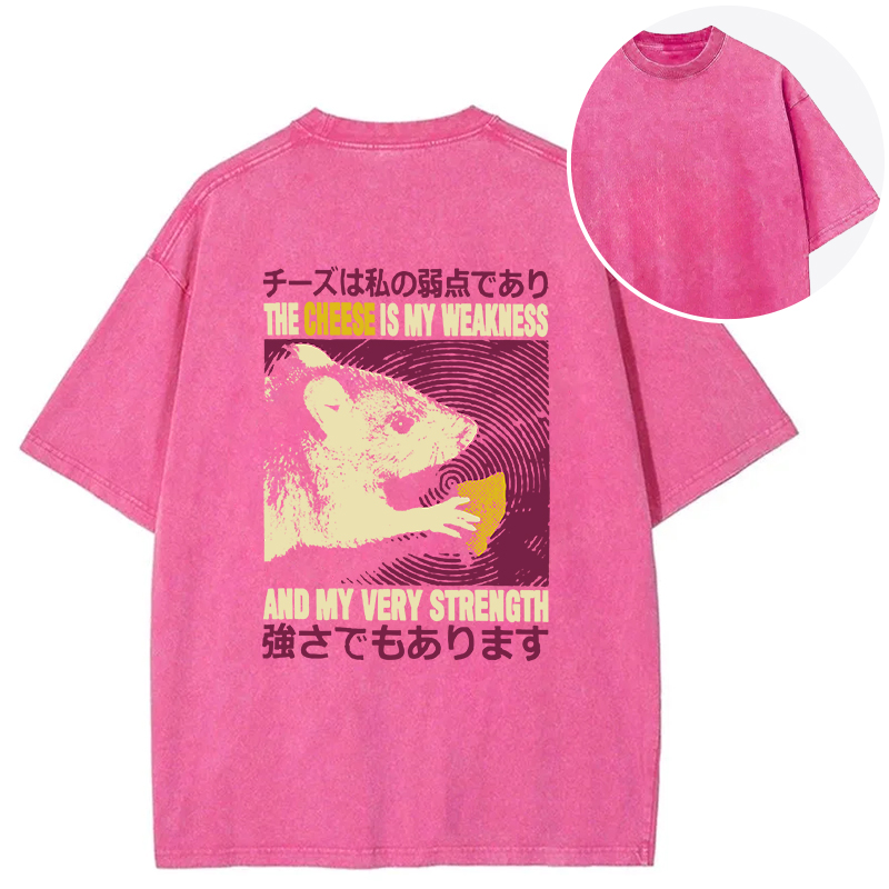 Tokyocanvas The Cheese is My Weakness Back Washed T-Shirt