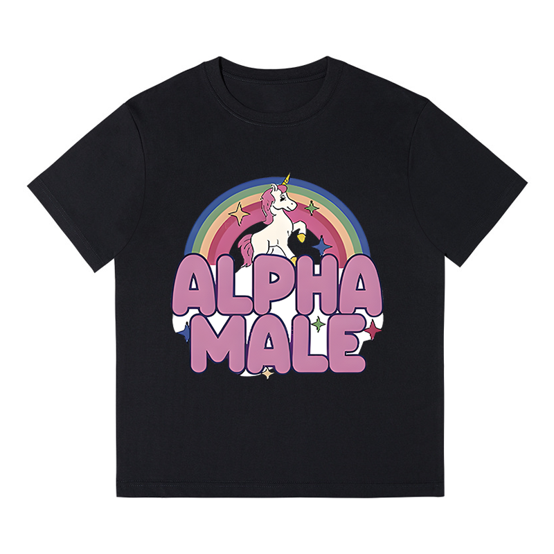 Tokyocanvas Rainbow Unicorn Alpha Male Boxy T-shirt