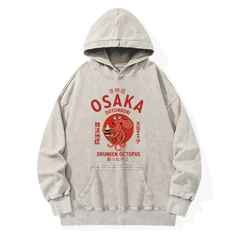 Tokyocanvas Drunken Octopus Japan Washed Hoodie