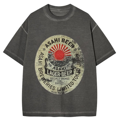 Tokyocanvas ASAHI BEER Japanese Gradient Washed T-Shirt