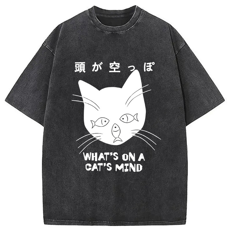 Tokyocanvas Silly Cat Funny Washed T-Shirt