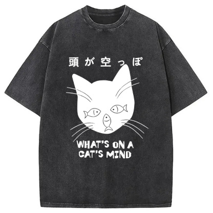 Tokyocanvas Silly Cat Funny Washed T-Shirt