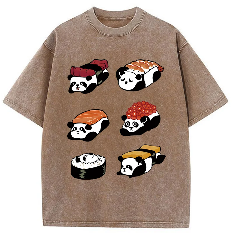 Tokyocanvas Panda Sushi Washed T-Shirt