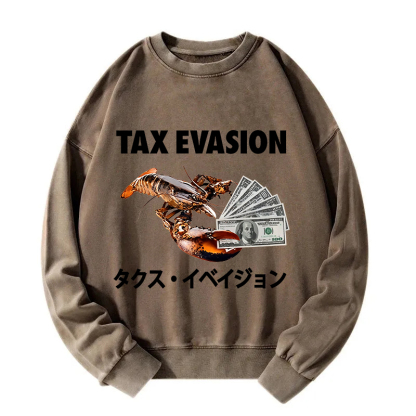 Tokyocanvas Tux Evasion Funny Washed Sweatshirt