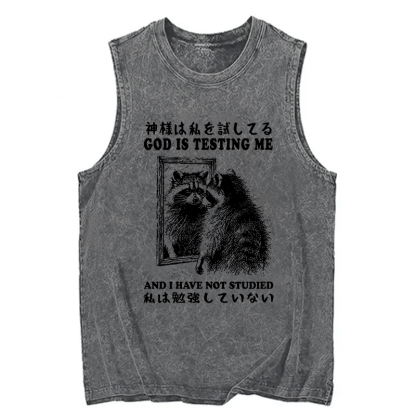 Tokyocanvas Raccoon Not Studied Washed Tank