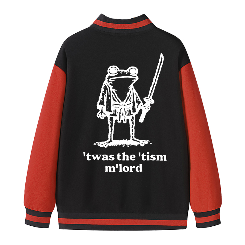 Tokyocanvas Focused Samurai Frog Varsity Jacket