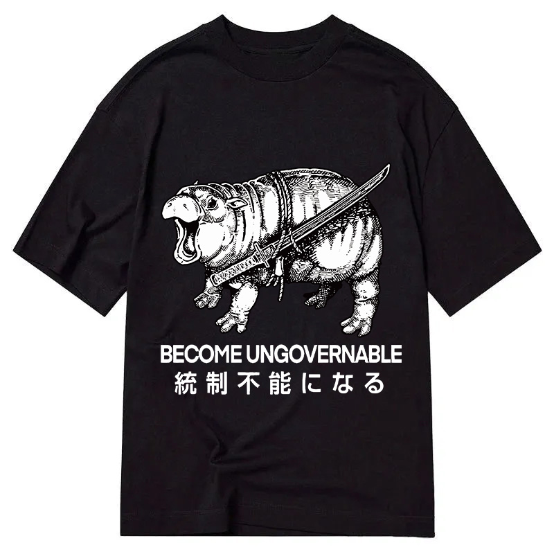 Tokyocanvas Moo Deng Carrying A Samurai Sword Classic T-Shirt