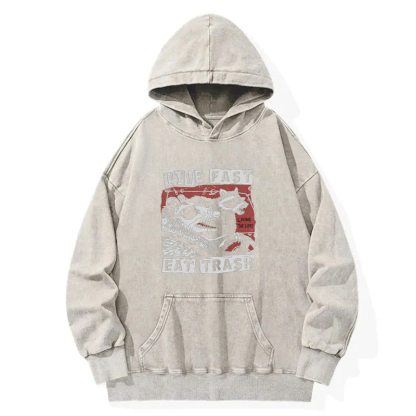 Tokyocanvas Live Fast Eat Trash Washed Hoodie