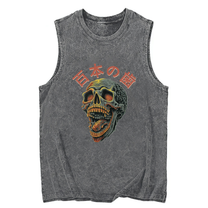 Tokyocanvas Terrifying And Disgusting Skull Washed Tank